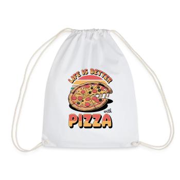 la vie est meilleure avec une pizza - Sac de sport léger - blanc - Devant