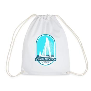 Istanbul - Marathon - 2025 - Turkey - Drawstring Bag - white - Front
