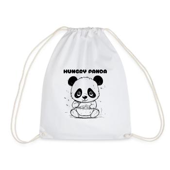 HUNGRY PANDA - Drawstring Bag - white - Front