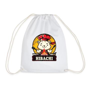 Hibachi Teppanyaki Bbq Japanese Cuisine - Drawstring Bag - white - Front