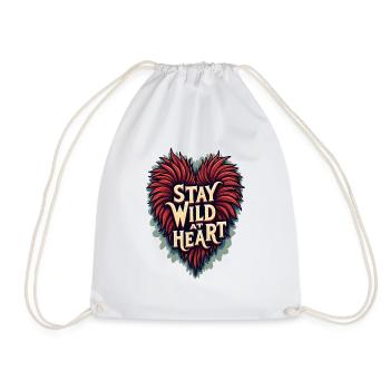 TREND QUOTES HEART - Drawstring Bag - white - Front
