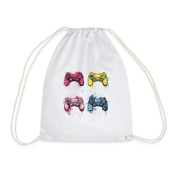 Bunte Controller für Gamer - Turnbeutel - Weiß - Vorne