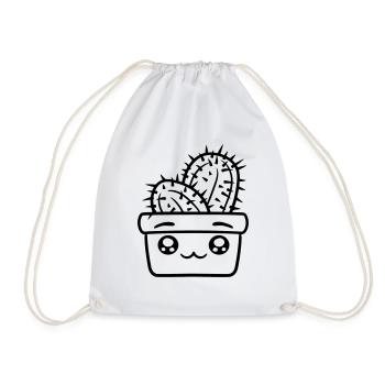 Cher Cactus Cactus Kawaii Visage Mignon Épineux - Sac de sport léger - blanc - Devant