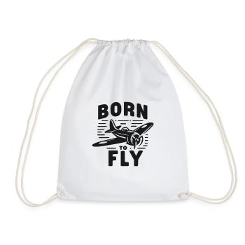 Born to Fly - Drawstring Bag - white - Front