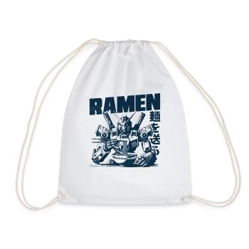 Ramen Mecha - Drawstring Bag - white - Front