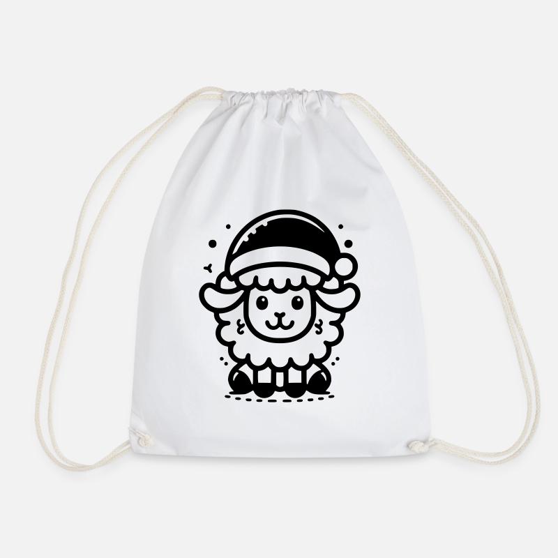 Weihnachtliches Schaf - Turnbeutel - Weiß
