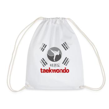 Taekwondo Retro Korea Flag Martial Arts Vintage - Drawstring Bag - white - Front