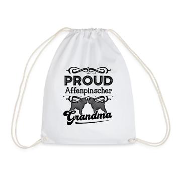 Affenpinscher Grandma - Drawstring Bag - white - Front