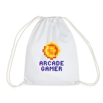 Arcade Gamer - Retro Pixel Coin Design - Turnbeutel - Weiß - Vorne