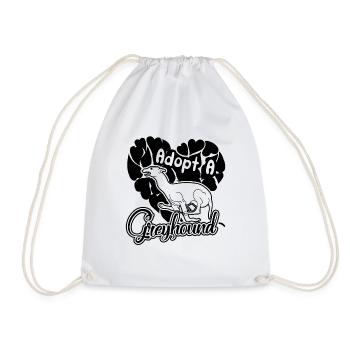 Adopt a Greyhound - Drawstring Bag - white - Front