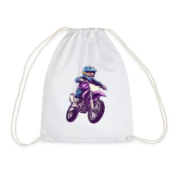 Motocross and dirt bike for kids - Drawstring Bag - white - Front