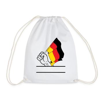 Flagge Deutschland transparenter Fausttextraum - Turnbeutel - Weiß - Vorne
