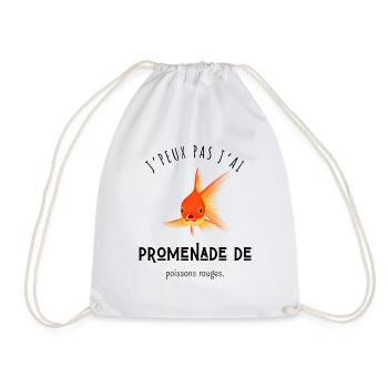 J’peux pas j’ai promenade de poissons rouges - Sac de sport léger - blanc - Devant