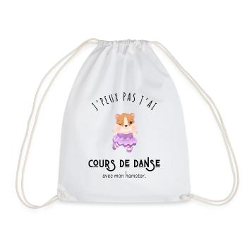 I can't, I have dance lessons with my hamster - Drawstring Bag - white - Front