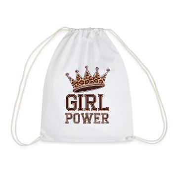 Girl Power - Strong and Courageous Woman - Drawstring Bag - white - Front