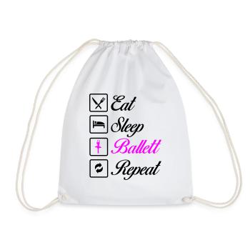 Ballet Repeat - Drawstring Bag - white - Front