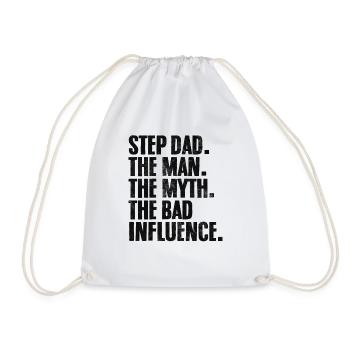 Step Dad The Man The Myth Funny Stepdad - Drawstring Bag - white - Front