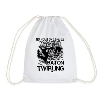 Baton Twirling Spent Time For Baton Twirling - Drawstring Bag - white - Front