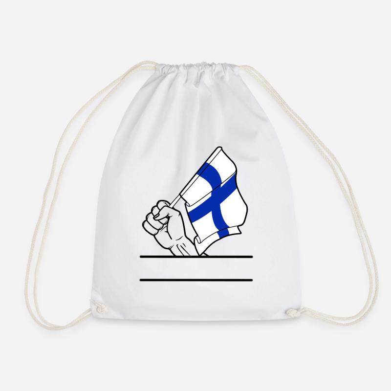 Flagge Finnland transparenter Fausttextraum - Turnbeutel - Weiß