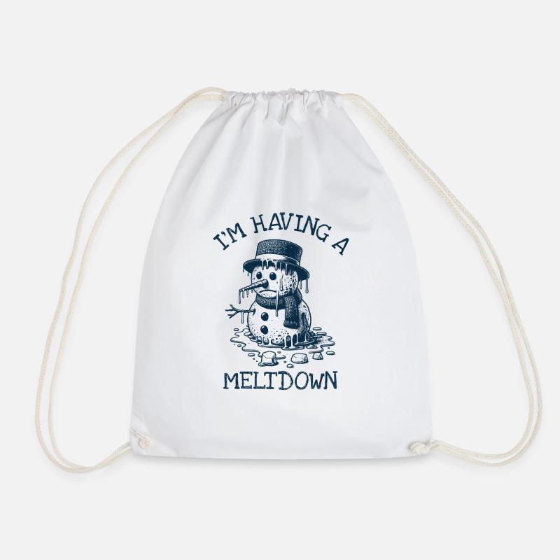 I'm having a meltdown - Snowman - Drawstring Bag - white
