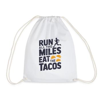 Lauf Alle Kilometer Iss Alle Tacos Lustiger Läufer - Turnbeutel - Weiß - Vorne