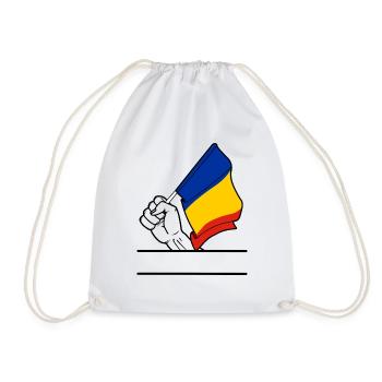 Drapeau Roumanie transparent fist espace de texte - Sac de sport léger - blanc - Devant