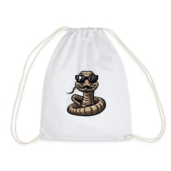 Snake Cobra Comic Cool - Drawstring Bag - white - Front