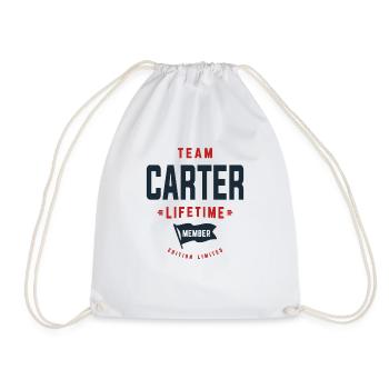 Team Carter Lebenslanges Mitglied Lustiger Name Carter - Turnbeutel - Weiß - Vorne