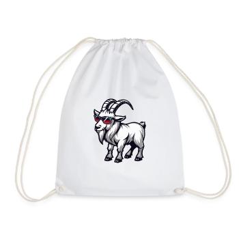 Mountain Goat Comic Cool - Drawstring Bag - white - Front
