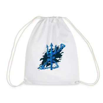 CHAINS WRAPPED AROUND THE TRIDENT - Drawstring Bag - white - Front