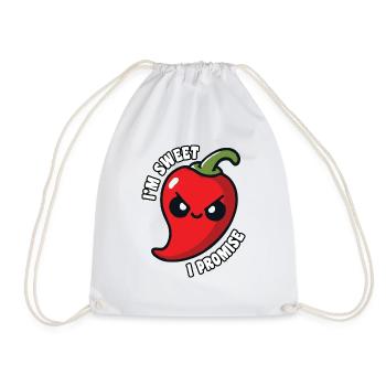 I'm Sweet I Promise Hot Chili Pepper Funny - Drawstring Bag - white - Front