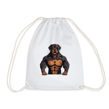 Dog Muscles Fitness - Drawstring Bag - white - Front
