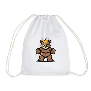 Ours Cartoon Couronne - Sac de sport léger - blanc - Devant