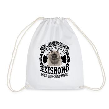 I Talk To My Keeshond - Drawstring Bag - white - Front