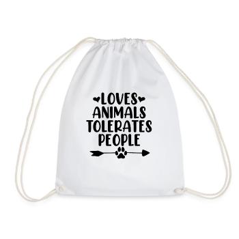 Aime les animaux Tolère les gens Patte Adopter un chien - Sac de sport léger - blanc - Devant