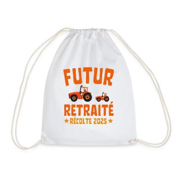 Futur Retraité Récolte 2025 Tracteur Agriculteur - Sac de sport léger - blanc - Devant
