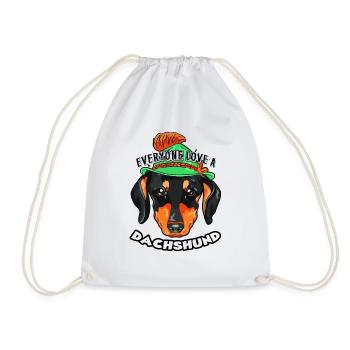 Everyone Love A Love Dachshund - Drawstring Bag - white - Front