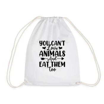 Vous ne pouvez pas aimer les animaux et les manger trop animaux - Sac de sport léger - blanc - Devant