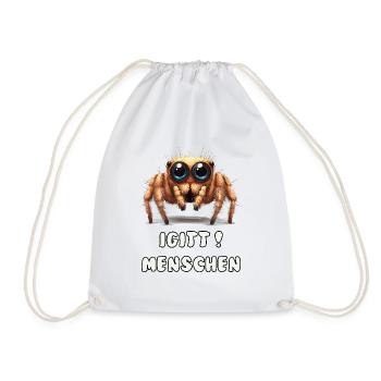 Funny spider with saying - Drawstring Bag - white - Front
