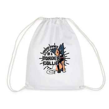 Proud Owner of a Border Collie - Drawstring Bag - white - Front