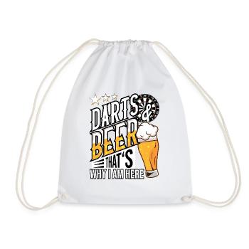 Darts and Beer, that's why I'm here Gift idea - Drawstring Bag - white - Front