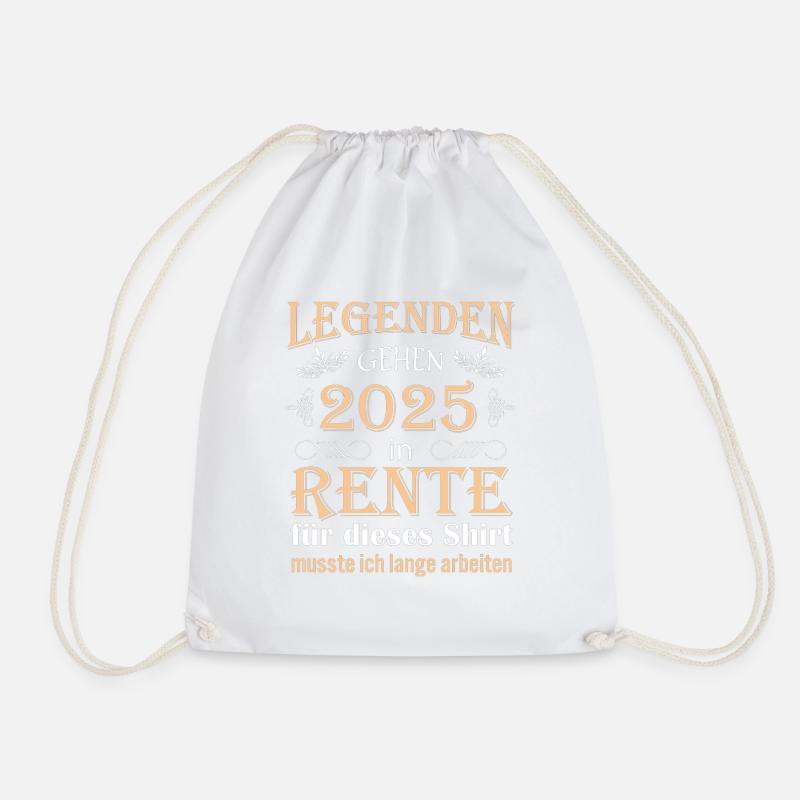 Rente 2025 Ruhestand Geschenk Idee - Turnbeutel - Weiß