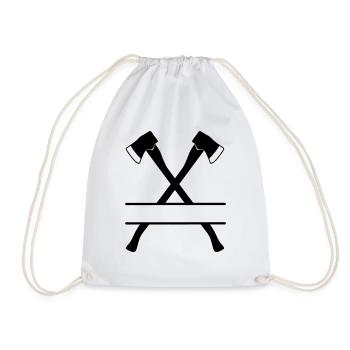 Deux haches de bûcheron croisées bannière - Sac de sport léger - blanc - Devant