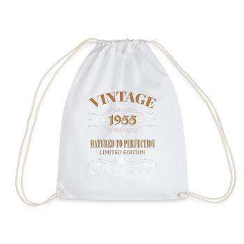 Cadeau Vintage 70ème Anniversaire Année de Naissance 1955 - Sac de sport léger - blanc - Devant
