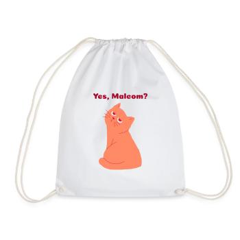 yes malcom? - Drawstring Bag - white - Front