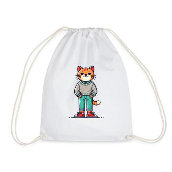Drôle Chat Réfrigéré Amour Chats - Sac de sport léger - blanc - Devant