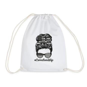 Corrections Wife Appreciation Messy Bun Law - Drawstring Bag - white - Front