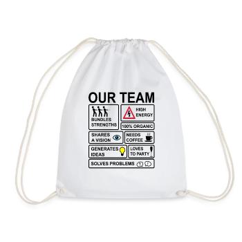 Team - Turnbeutel - Weiß - Vorne