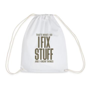 C’est ce que je fais, je répare des choses et je sais des choses - Sac de sport léger - blanc - Devant