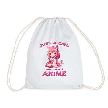 Just A Girl Who Loves Anime - Turnbeutel - Weiß - Vorne